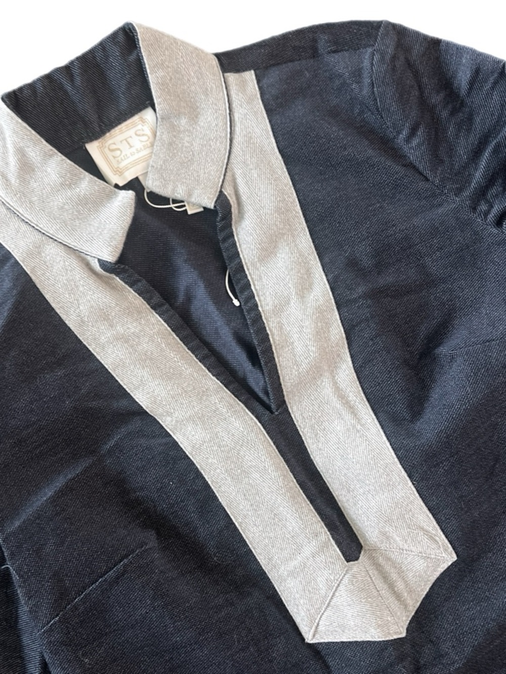 Sail to Sable Navy Tunic Dress with Gray Trim - Picture 6 of 6